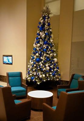 Christmas tree on a lounge area of a mall 